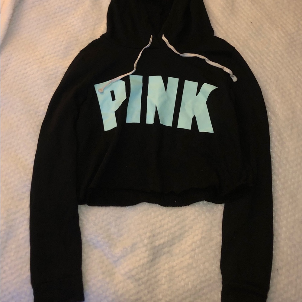 Pink cropped hoodie